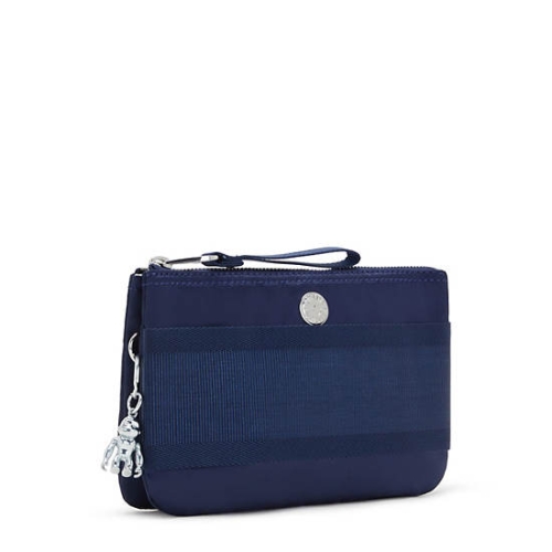 Kipling Creativity Extra Large Metallic Wristlet Pouches Navy | US24DRYAN