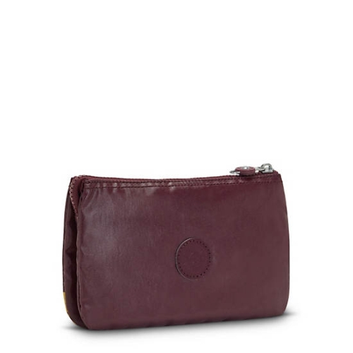 Kipling Creativity Extra Large Metallic Wristlet Pouches Burgundy | US69CVEAH