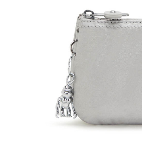 Kipling Creativity Large Metallic Pouches Silver | US73GTLKZ