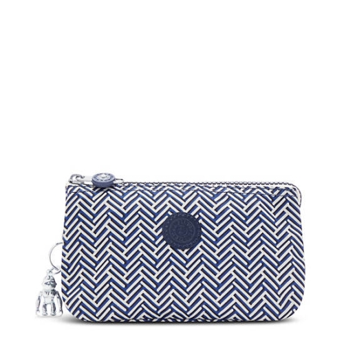 Kipling Creativity Large Printed Pouches Blue White | US02BYSFD