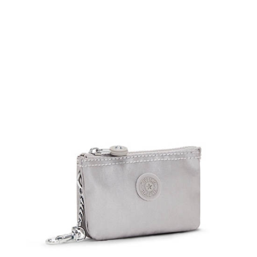 Kipling Creativity Mini Metallic Pouches Silver | US87NYDLA