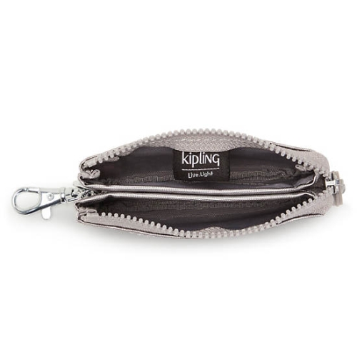 Kipling Creativity Mini Metallic Pouches Silver | US87NYDLA