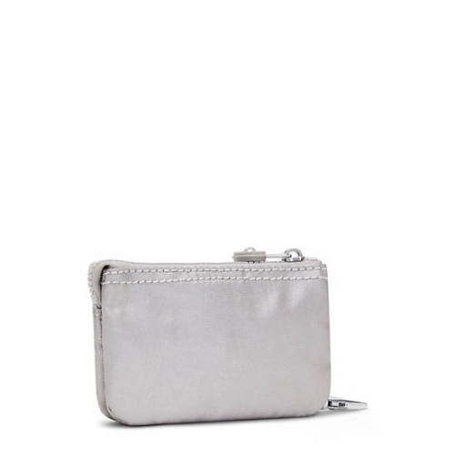 Kipling Creativity Mini Metallic Pouches Silver | US87NYDLA