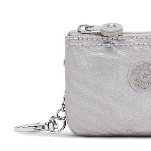 Kipling Creativity Mini Metallic Pouches Silver | US87NYDLA