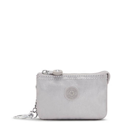 Kipling Creativity Mini Metallic Pouches Silver | US87NYDLA