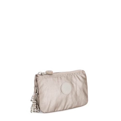 Kipling Creativity Small Metallic Pouches Beige | US81QGTHX