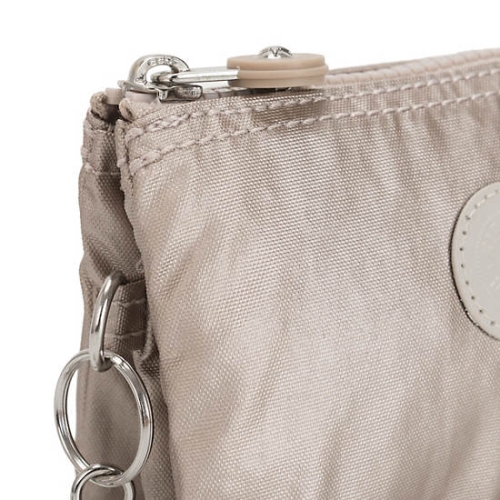 Kipling Creativity Small Metallic Pouches Beige | US81QGTHX