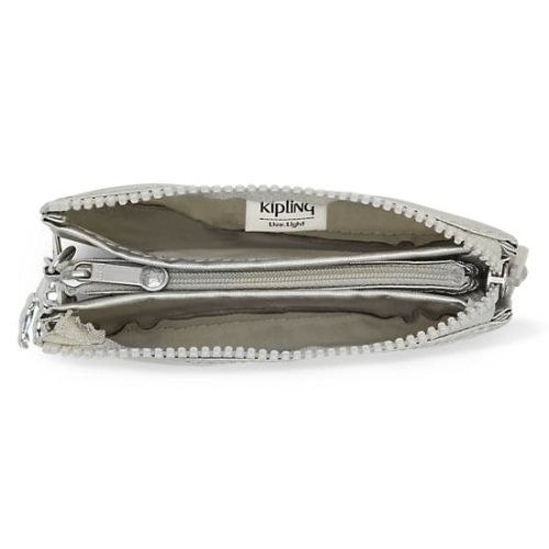 Kipling Creativity Small Metallic Pouches Silver | US82MYTFP