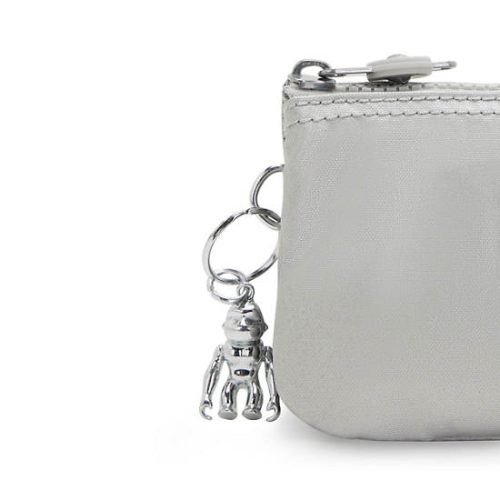 Kipling Creativity Small Metallic Pouches Silver | US82MYTFP