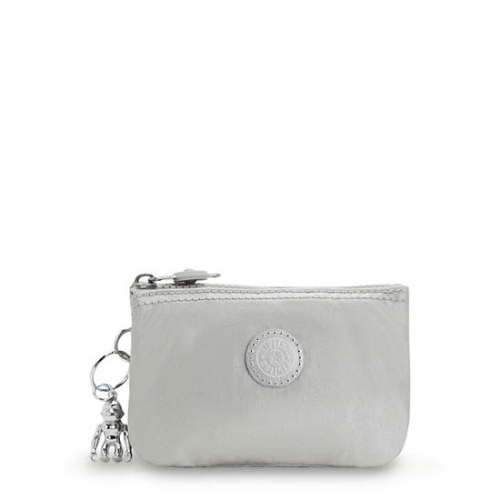 Kipling Creativity Small Metallic Pouches Silver | US82MYTFP