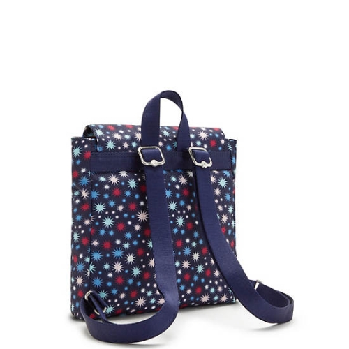 Kipling Dannie Printed Small Backpacks Blue | US61MWCKY