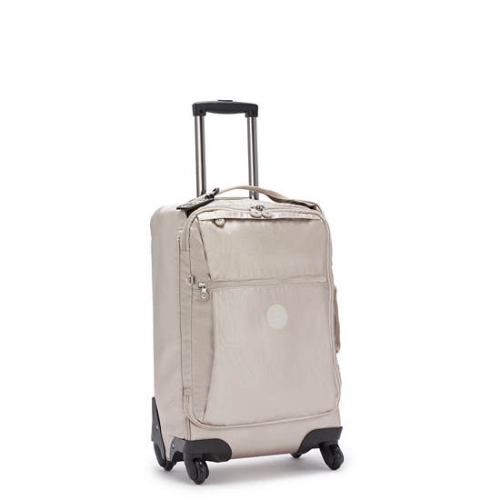 Kipling Darcey Small Metallic Carry-On Rolling Suitcases Beige | US49NYXTJ