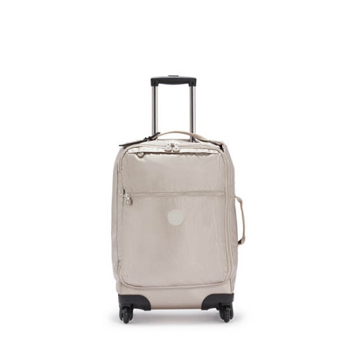 Kipling Darcey Small Metallic Carry-On Rolling Suitcases Beige | US49NYXTJ