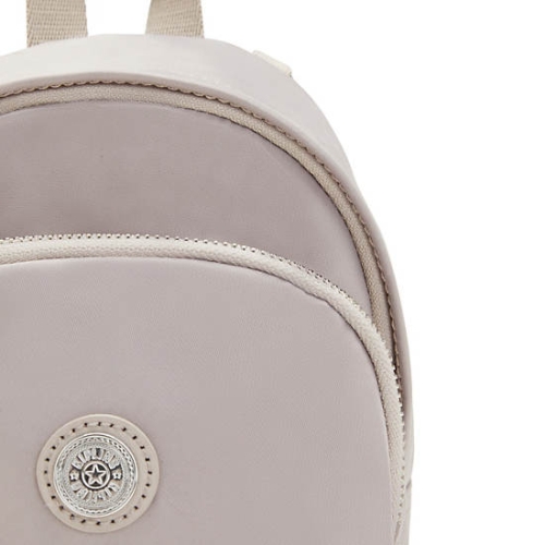 Kipling Delia Compact Metallic Convertible Backpacks White | US26BFUCR