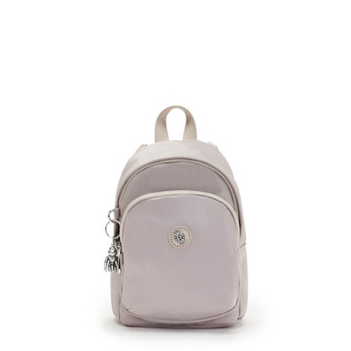 Kipling Delia Compact Metallic Convertible Backpacks White | US26BFUCR