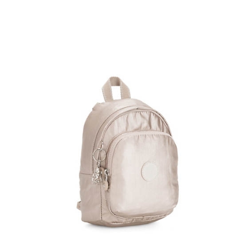 Kipling Delia Compact Metallic Convertible Backpacks Beige | US51NFLVS