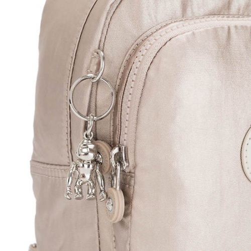 Kipling Delia Compact Metallic Convertible Backpacks Beige | US51NFLVS