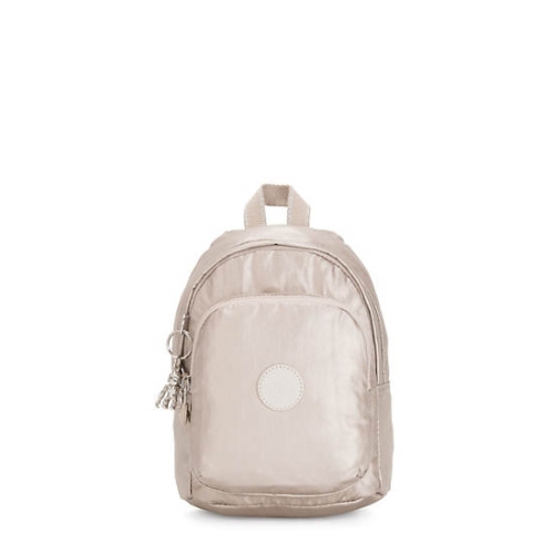 Kipling Delia Compact Metallic Convertible Backpacks Beige | US51NFLVS