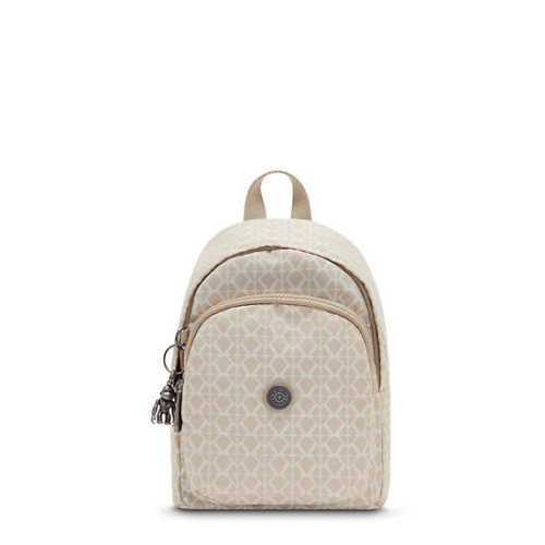 Kipling Delia Compact Printed Convertible Backpacks Beige | US08NHUZX