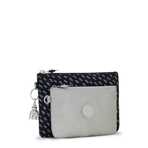 Kipling Duo Printed 2-in-Onees Pouches Grey | US17LZSRM