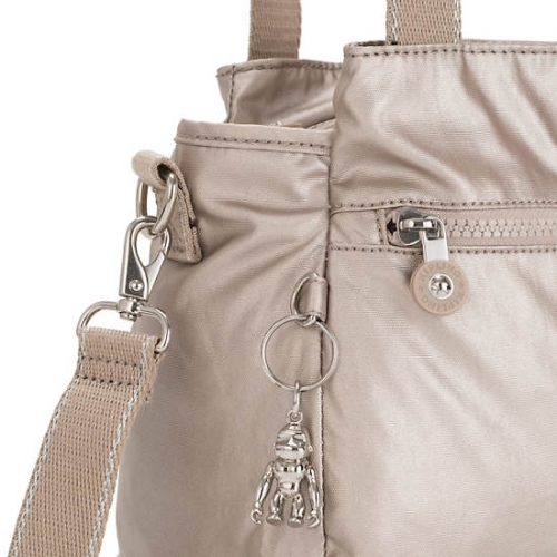 Kipling Elysia Metallic Shoulder Bags Beige | US81EFIMQ