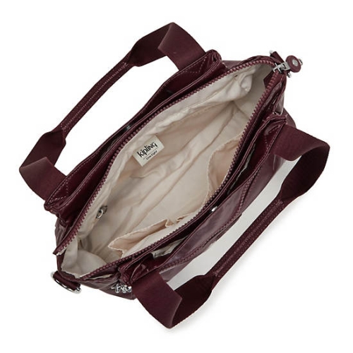 Kipling Elysia Metallic Shoulder Bags Burgundy | US72MZYFG