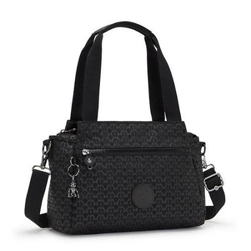 Kipling Elysia Printed Shoulder Bags Black | US90NAGKP