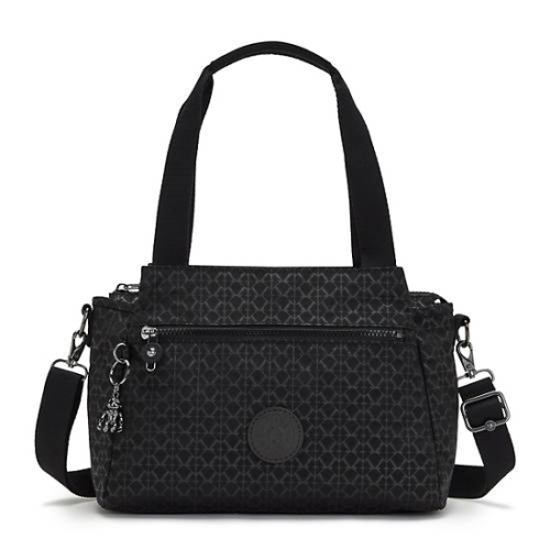 Kipling Elysia Printed Shoulder Bags Black | US90NAGKP