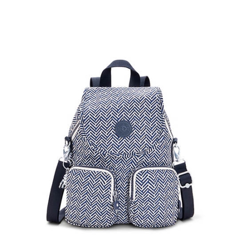 Kipling Firefly Up Printed Convertible Backpacks Grey | US37BYJXM