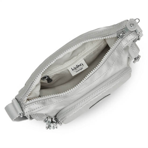 Kipling Gabbie Mini Metallic Crossbody Bags Silver | US92BCSEM