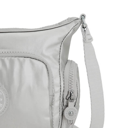 Kipling Gabbie Mini Metallic Crossbody Bags Silver | US92BCSEM