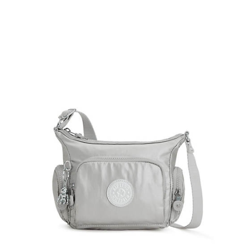 Kipling Gabbie Mini Metallic Crossbody Bags Silver | US92BCSEM