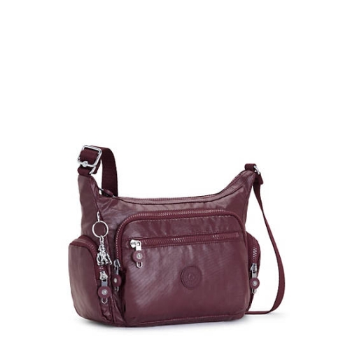 Kipling Gabbie Small Metallic Crossbody Bags Burgundy | US30LRJIE