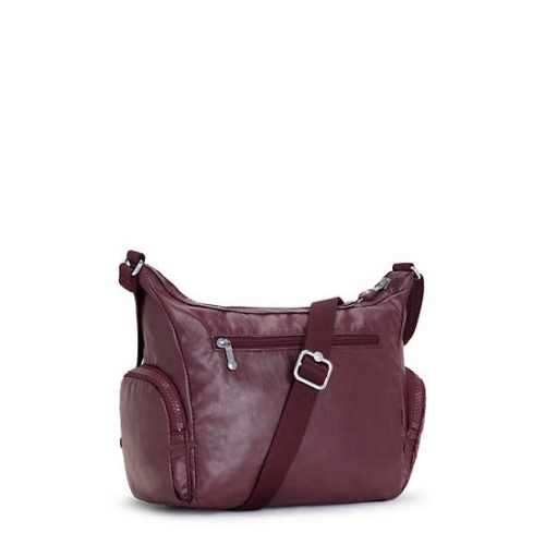 Kipling Gabbie Small Metallic Crossbody Bags Burgundy | US30LRJIE