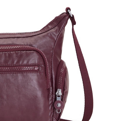 Kipling Gabbie Small Metallic Crossbody Bags Burgundy | US30LRJIE