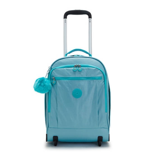 Kipling Gaze Large Metallic Rolling Backpacks Turquoise | US09TVMZF