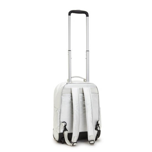 Kipling Gaze Large Metallic Rolling Backpacks White | US18WKPXU