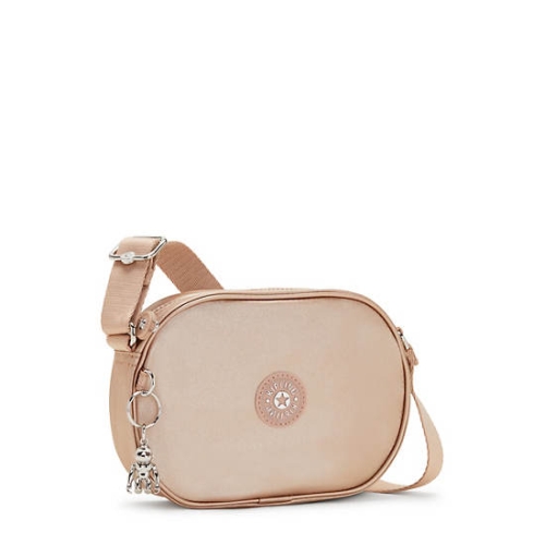 Kipling Gema Metallic Crossbody Bags Gold Metal | US02LKBDN