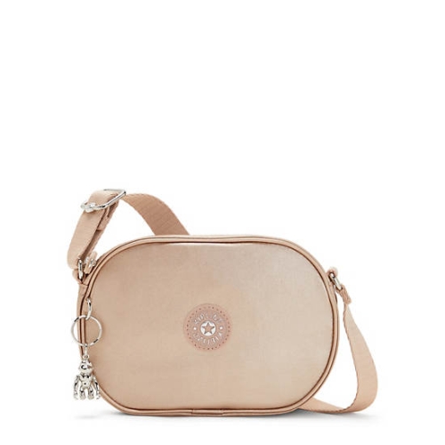 Kipling Gema Metallic Crossbody Bags Gold Metal | US02LKBDN