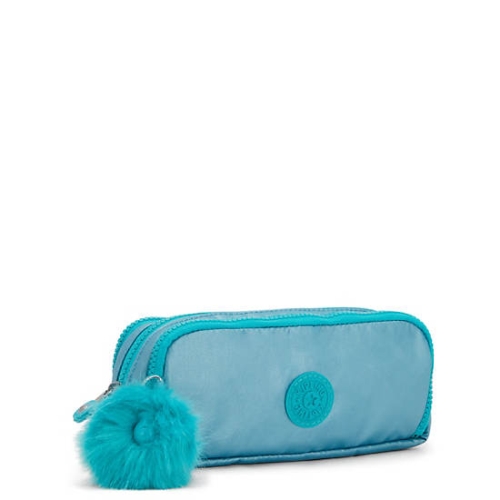 Kipling Gitroy Metallic Pencil Case Pouches Beige Turquoise | US95ZUFGD