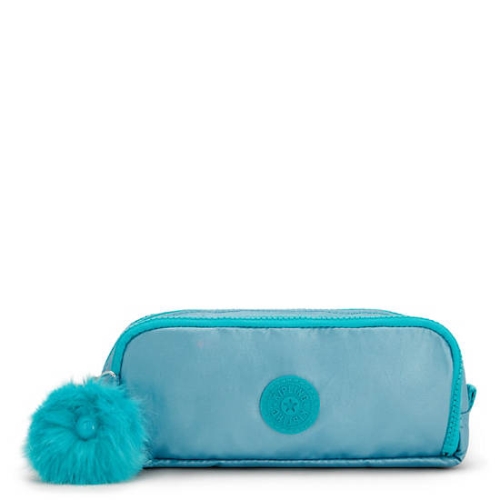 Kipling Gitroy Metallic Pencil Case Pouches Beige Turquoise | US95ZUFGD