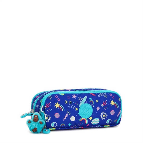 Kipling Gitroy Printed Pencil Case Navy | US76AMDEY