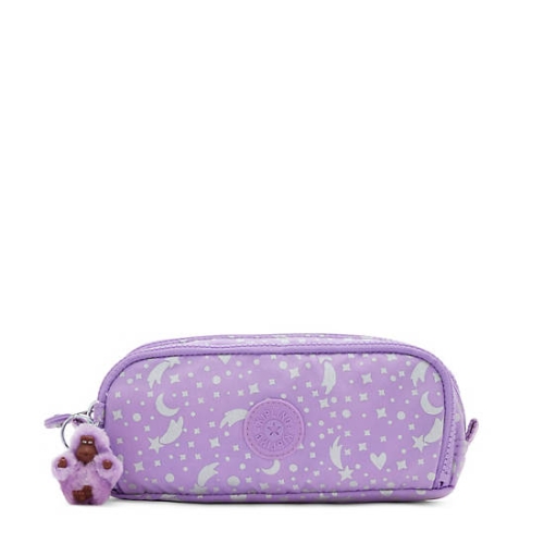 Kipling Gitroy Printed Pencil Case Pouches Metal | US20ADMEJ