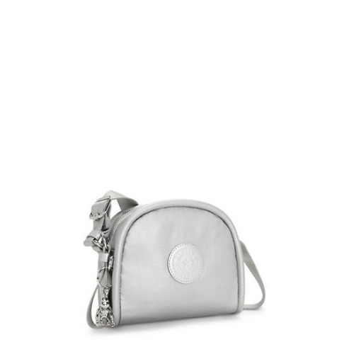 Kipling Jesper Metallic Crossbody Bags Silver | US30ARQZW