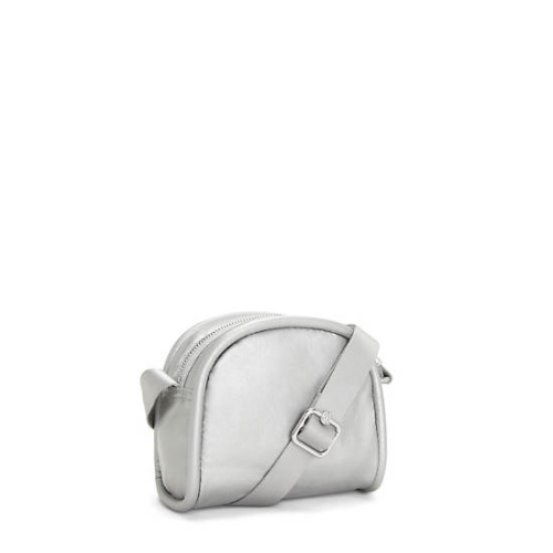 Kipling Jesper Metallic Crossbody Bags Silver | US30ARQZW