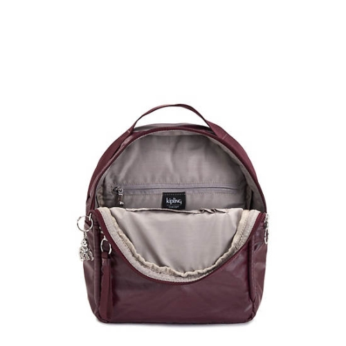 Kipling Kae Classic Metallic Backpacks Burgundy | US32HLORF