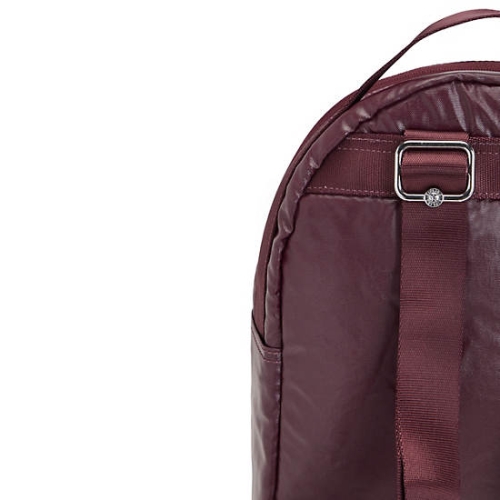 Kipling Kae Classic Metallic Backpacks Burgundy | US32HLORF