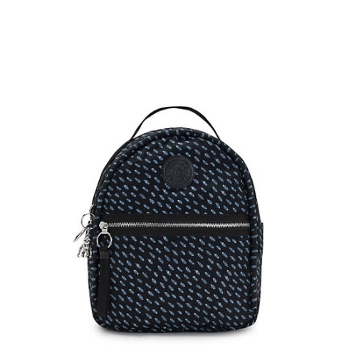 Kipling Kae Printed Backpacks Black | US73EITDB