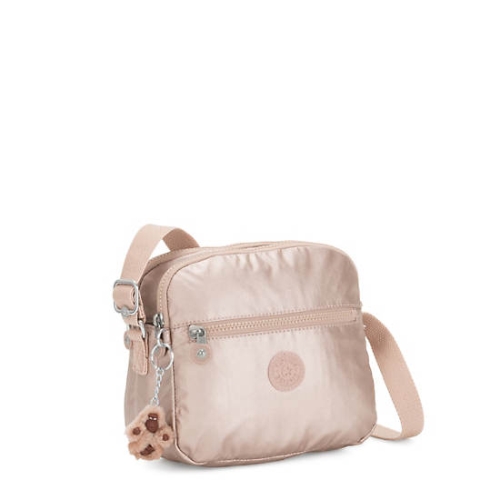 Kipling Keefe Metallic Crossbody Bags Gold | US93ROUDJ