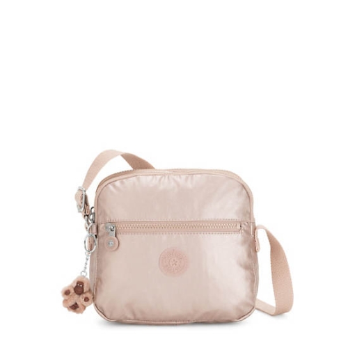 Kipling Keefe Metallic Crossbody Bags Gold | US93ROUDJ